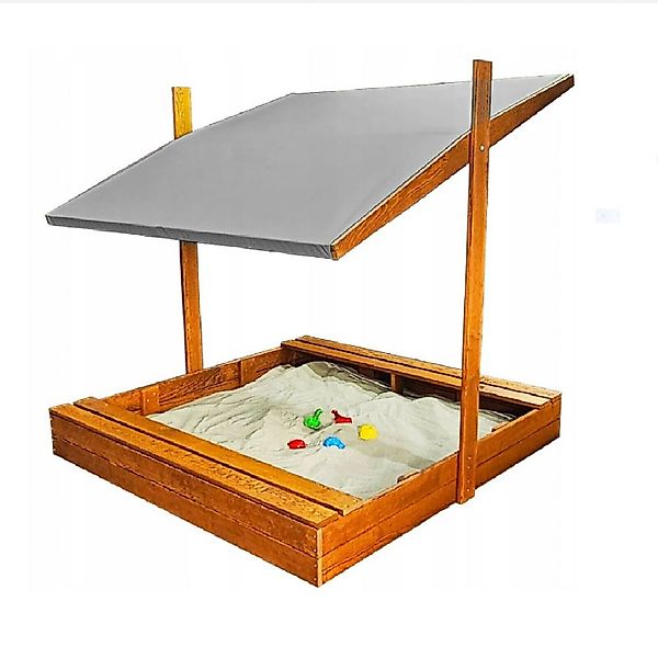 QLS Sandkasten 120cm mit Dach, Holz günstig online kaufen