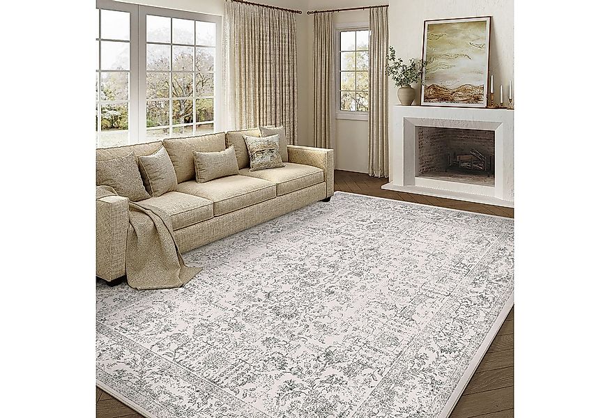 PURECOZY Teppich kurzflor, Wohnzimmerteppich, rutschfester Teppich, Vintage günstig online kaufen