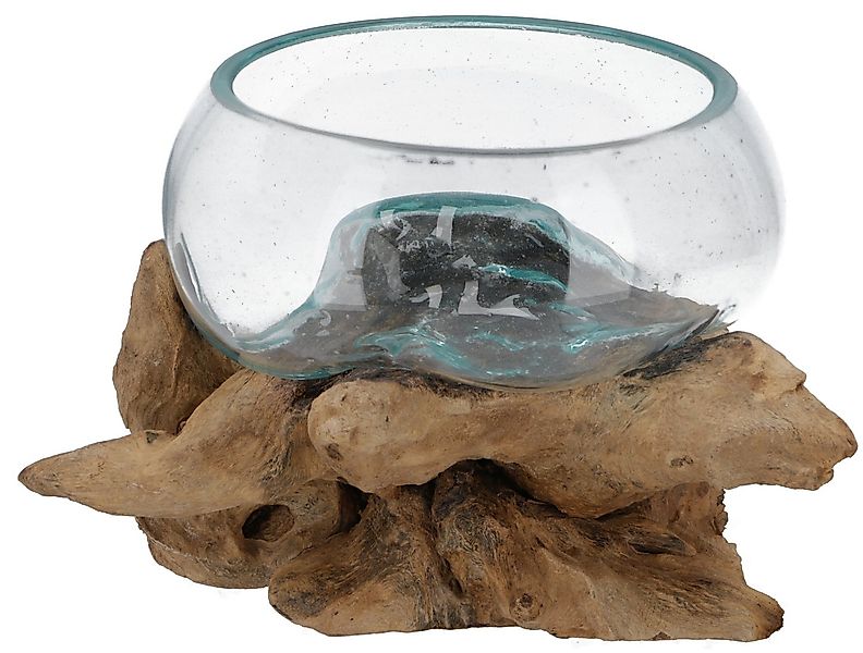 Guru-Shop Dekovase Wurzelholz Vase, Schale, Schüssel - Ø Glas 20.. günstig online kaufen