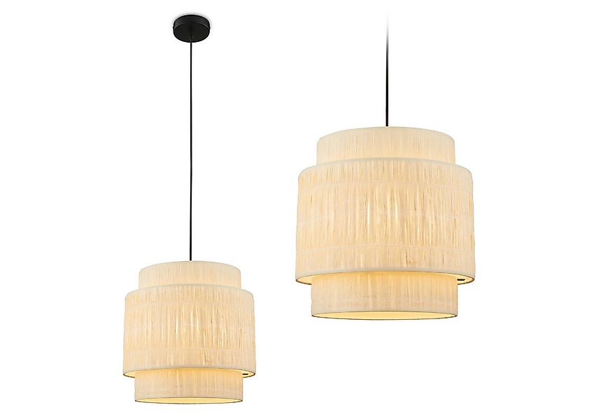 Briloner Leuchten LED Pendelleuchte Hängelampe Natur Stroh Bast 1-&3-flammi günstig online kaufen