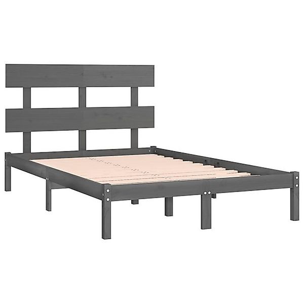 vidaXL Bettgestell Massivholzbett Grau 200x200 cm Bett Bettgestell Doppelbe günstig online kaufen