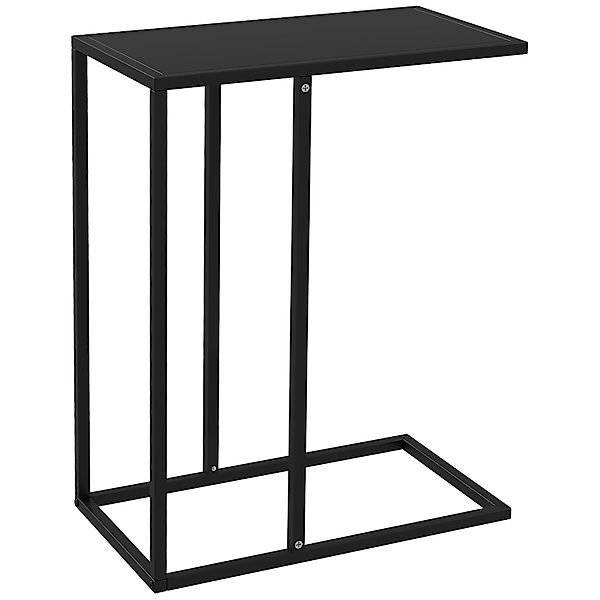 HOMCOM Beistelltisch Laptoptisch mit Stahlgestell Schwarz 46 x 26 x 60 cm günstig online kaufen
