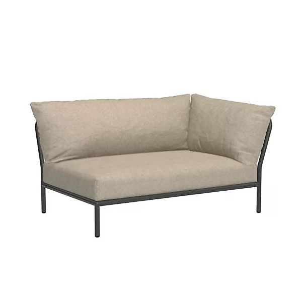 LEVEL2 Outdoor Sofa Lounge-Modul 2 Papyrus Dunkelgrau Rechts günstig online kaufen