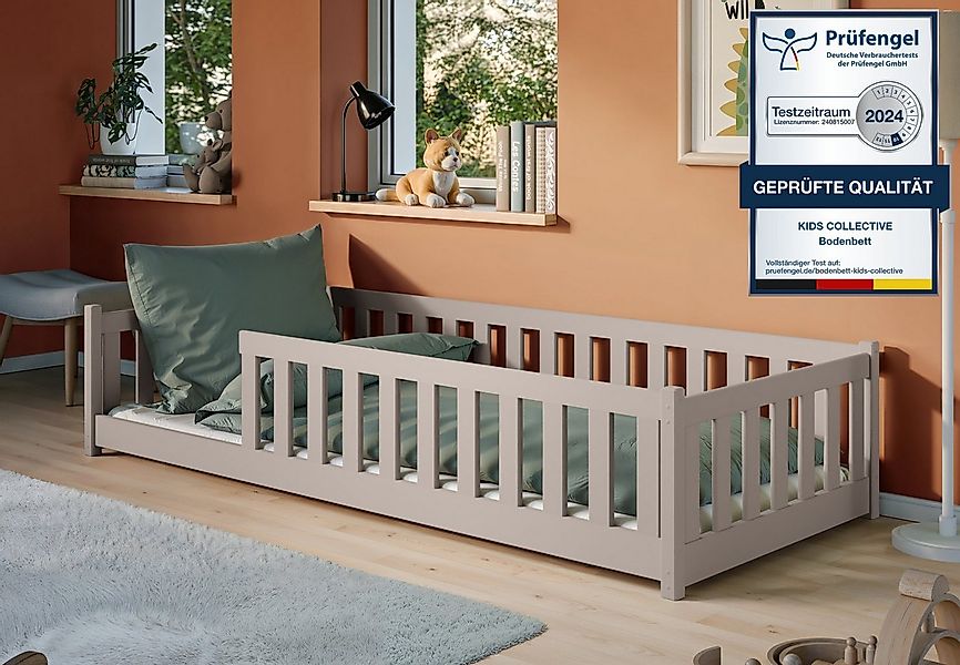 Kids Collective Kinderbett Bodenbett Bett mit Rausfallschutz & Lattenrost M günstig online kaufen