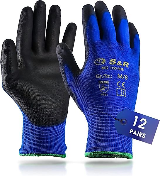 S&R Arbeitshandschuhe 12 Paar aus Nylonfaser günstig online kaufen
