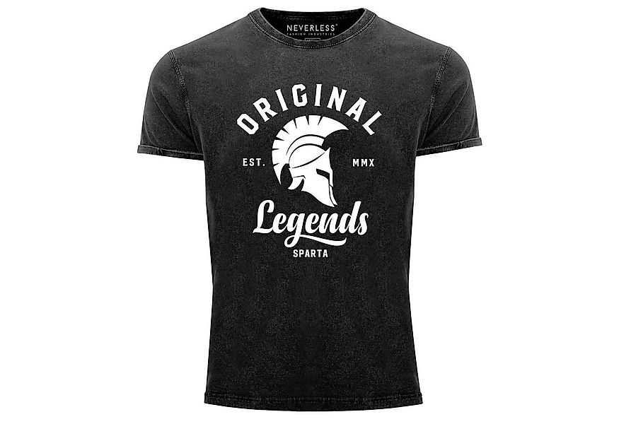 Neverless Print-Shirt Neverless® Herren T-Shirt Vintage Shirt Printshirt Or günstig online kaufen