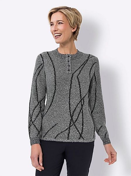 Sieh an! Strickpullover Bouclé-Pullover Langarm Jacquard günstig online kaufen