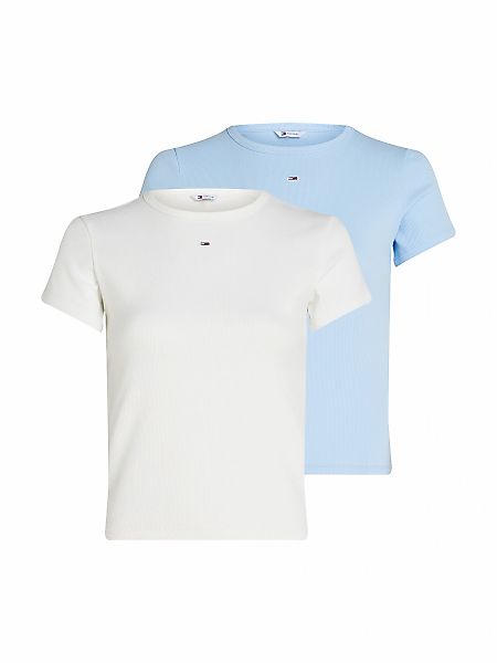 Tommy Jeans T-Shirt "TJW 2PACK SLIM ESSENTIAL RIB SS", mit Logostickerei günstig online kaufen