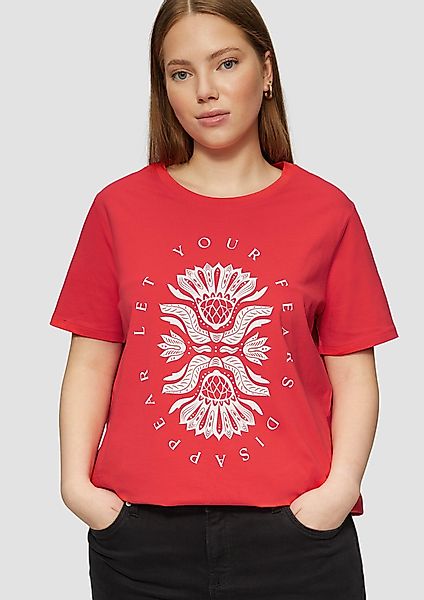 QS Kurzarmshirt Baumwollshirt mit Fronprint günstig online kaufen