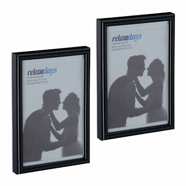 relaxdays Bilderrahmen 2er Set 10 x 15 cm schwarz günstig online kaufen