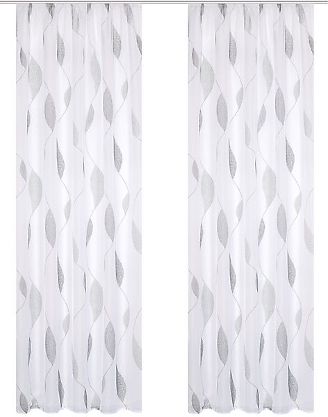 HOME WOHNIDEEN Vorhang "PAOLO" Kräuselband 2 Stk. tlg. 2er Pack Kräuselband günstig online kaufen