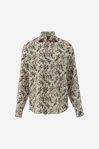 Leinenhemd mit Blumendruck Tailor Fit günstig online kaufen