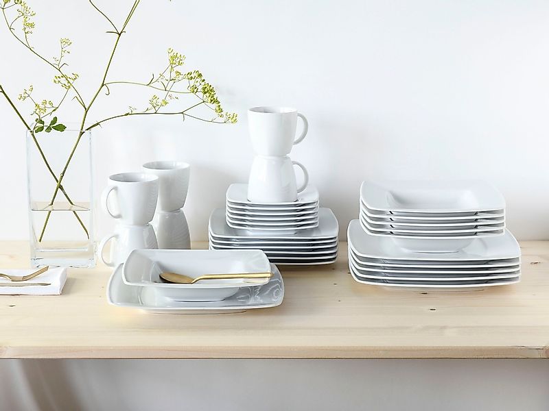 CreaTable Kombiservice »Victoria Weiss«, (Set, 30 tlg.), klassisch weiß für günstig online kaufen