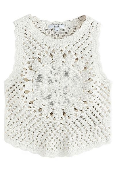 Next Trägertop Gestricktes Tanktop mit Häkelei und Baumwolle (1-tlg) günstig online kaufen