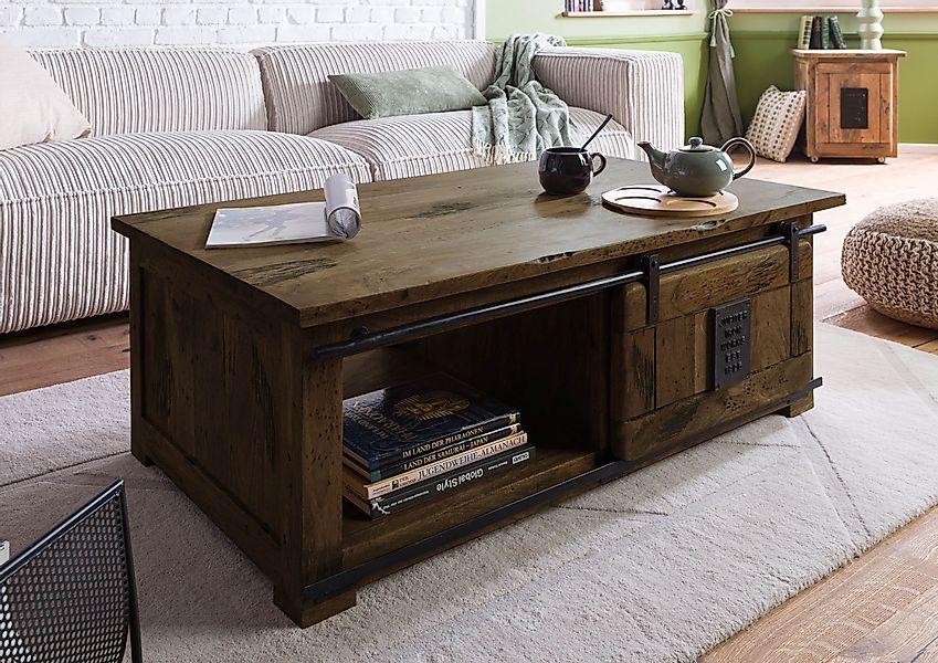 Massivmoebel24 Couchtisch Couchtisch Mango 120x70x45 braun günstig online kaufen