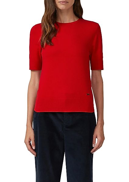 s.Oliver Kurzarmpullover mit Logo Stickerei günstig online kaufen