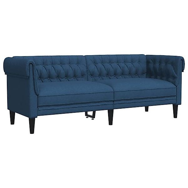 vidaXL Sofa Chesterfield-Sofa 3-Sitzer Blau Stoff günstig online kaufen