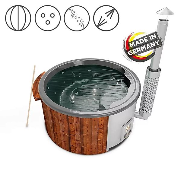 Holzklusiv Hot Tub Saphir 180 Thermoholz Spa Deluxe Wanne Anthrazit günstig online kaufen