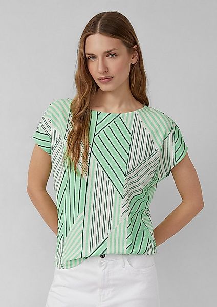 s.Oliver Kurzarmshirt T-Shirt Strukturiertes T-Shirt mit All-over-Print günstig online kaufen