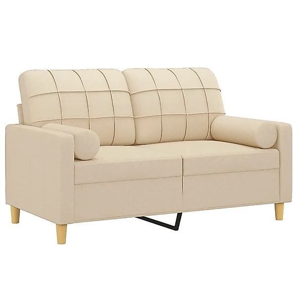 vidaXL 2-Sitzer-Sofa mit Zierkissen Creme 120 cm Stoff 3200776 günstig online kaufen