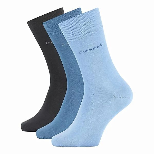 Calvin Klein Herren Socken 3er Pack - Logo, One Size Blau 40-46 günstig online kaufen