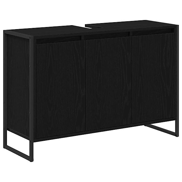 vidaXL Badezimmerschrank mit Tür Schwarz Eichen-Optik 90 x 30 x 60 cm 88648 günstig online kaufen