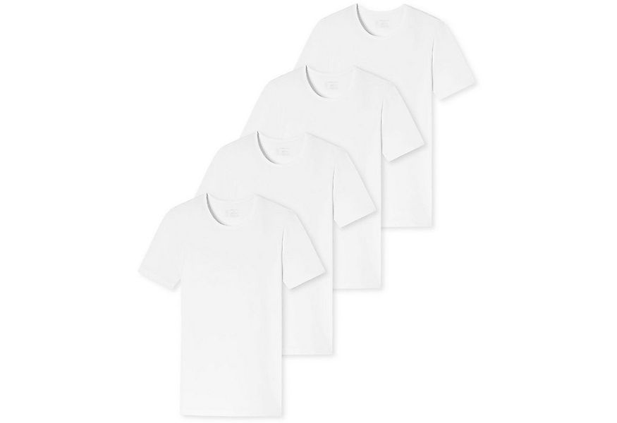 Schiesser T-Shirt 95/5 Organic Cotton (4-tlg) Rundhalsausschnitt, kurzarm, günstig online kaufen