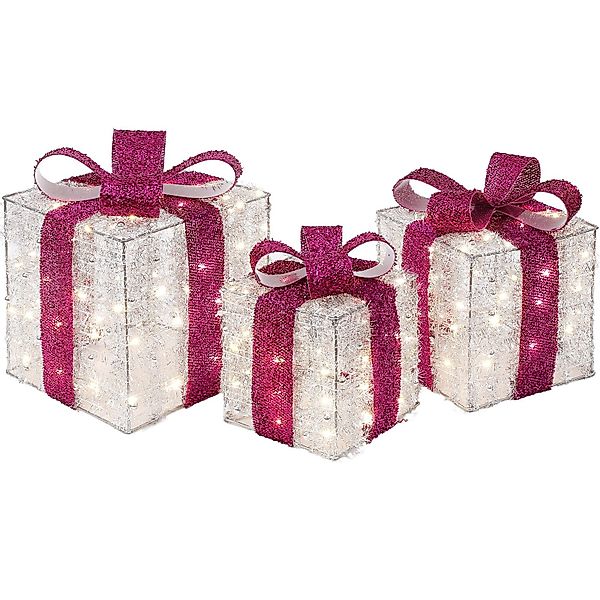 Elegear Weihnachtsfigur 3er-Set LED Geschenkbox Weihnachten günstig online kaufen