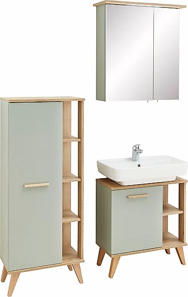 Saphir Badmöbel-Set »Quickset 3-teilig, Waschbeckenunterschrank mit LED-Spi günstig online kaufen