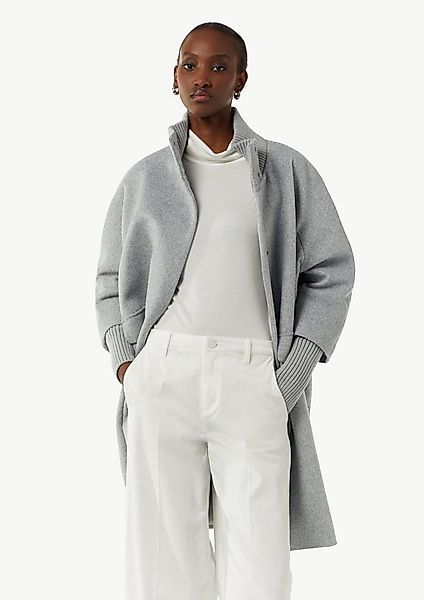 comma Funktionsmantel Outdoor-Mantel Wollmantel mit geripptem Kragen und Är günstig online kaufen