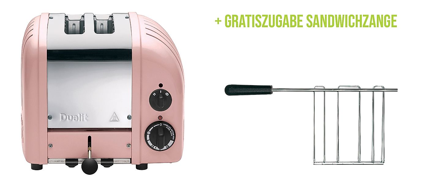 Classic Toaster Premium 2-Schlitz inkl. Gratis Sandwichzange Pink günstig online kaufen