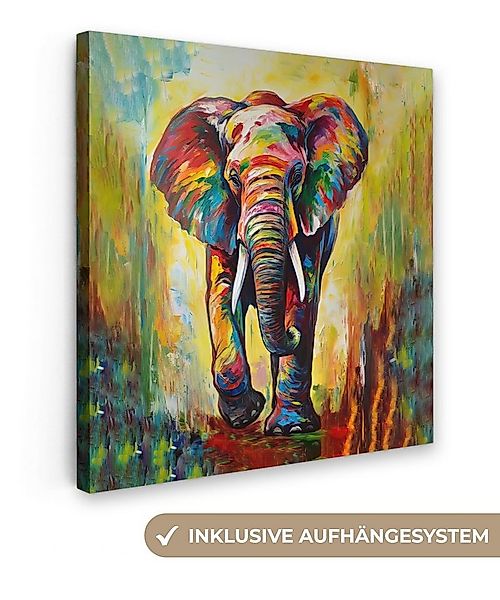 OneMillionCanvasses® Leinwandbild Elefant - Kunst - Malerei - Tiere - Regen günstig online kaufen