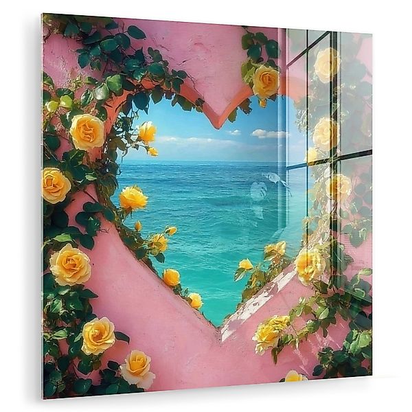 MuchoWow Acrylglasbild Herz - Meer - günstig online kaufen