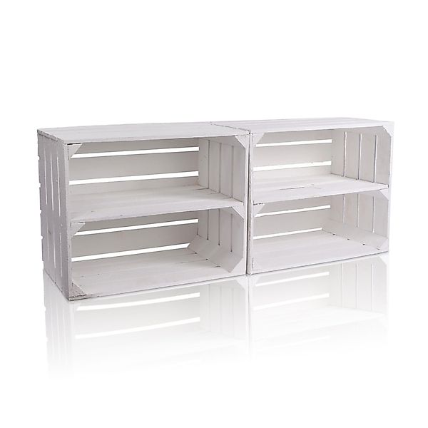 CHICCIE Holzkiste Langes Regal Weiß 50x40x30cm günstig online kaufen