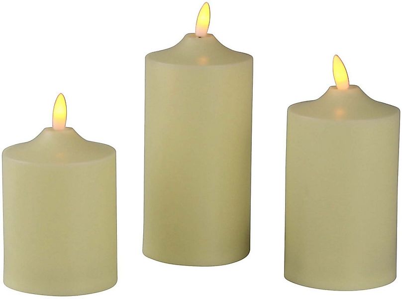 AM Design LED-Kerze (Set, 3-tlg), mit beweglicher LED-Flamme, creme günstig online kaufen