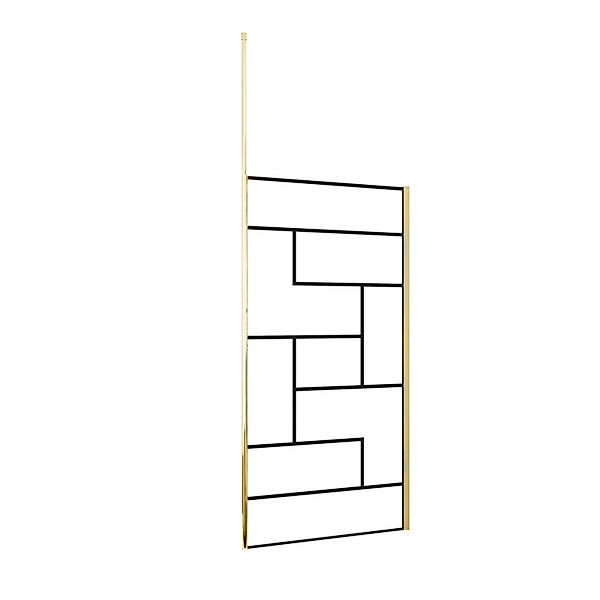 Duschparadies 140 x 200cm Walk in Dusche 8mm Nano Glas Duschwand Glasdekor günstig online kaufen