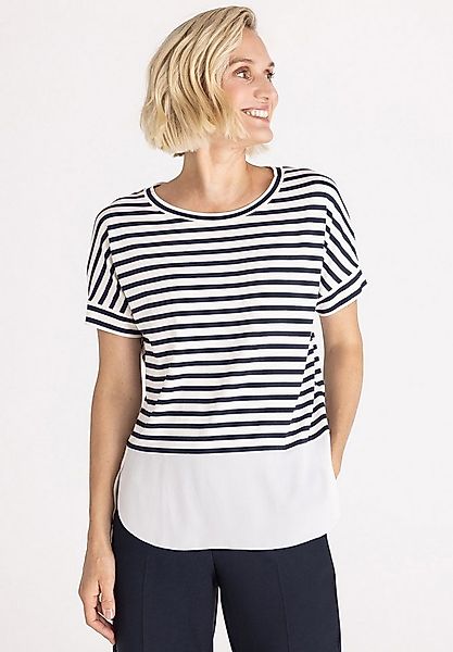 FRANK WALDER T-Shirt mit Kontrastsaum günstig online kaufen