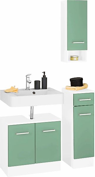 welltime Badmöbel-Set "Ribera" 3 Stk. tlg. Waschplatz, Hängeschrank, Unters günstig online kaufen