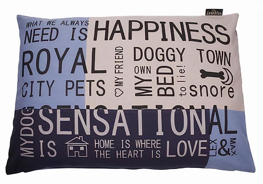 Kissenbezug Hund Happiness 70 X 100 Cm Baumwolle Blau günstig online kaufen