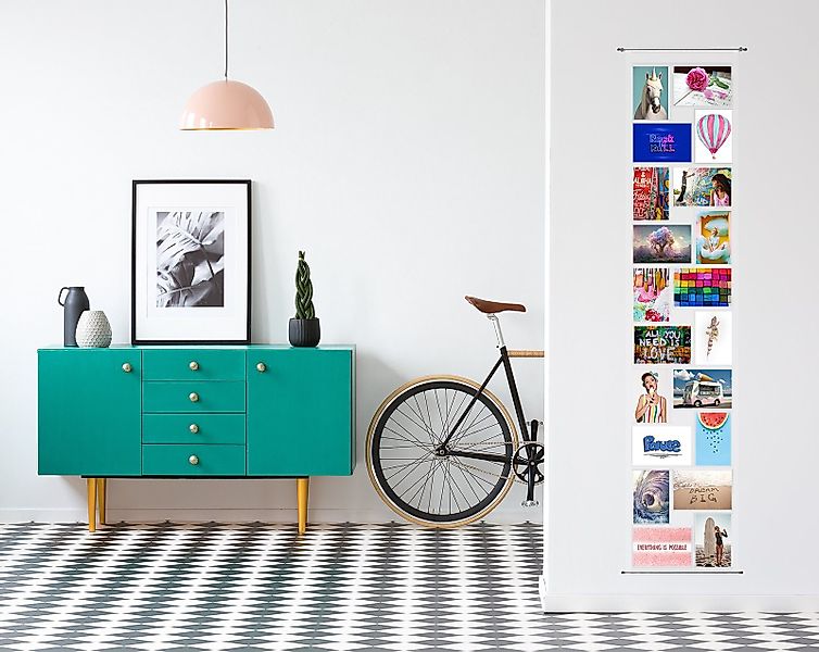 trendfinding Bilderrahmen Collage Fotovorhang mit Metallstange günstig online kaufen