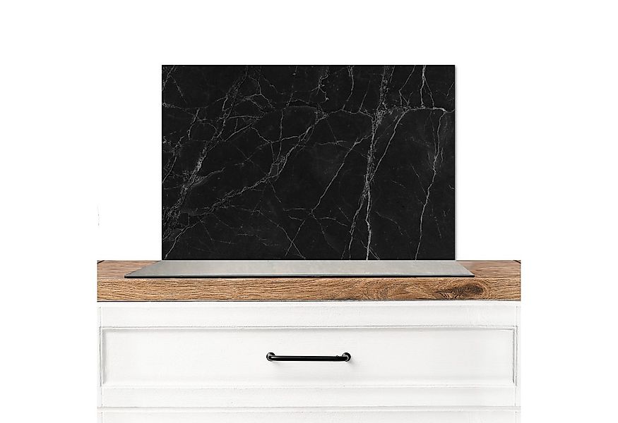 MuchoWow Küchenrückwand Marmor - Schwarz, (1-tlg), Spritzschutz Küche, Küch günstig online kaufen
