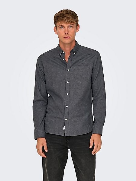 ONLY & SONS Langarmhemd ONSROAD LIFE REG MELANGE LS SHIRT NOOS günstig online kaufen