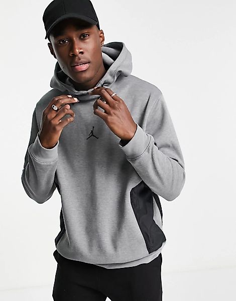 Nike – Jordan Air – Fleece-Kapuzenpullover mit auffallendem Design in Grau günstig online kaufen