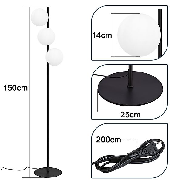 ZMH Stehlampe Wohnzimmer 3 Flammig Industrial günstig online kaufen