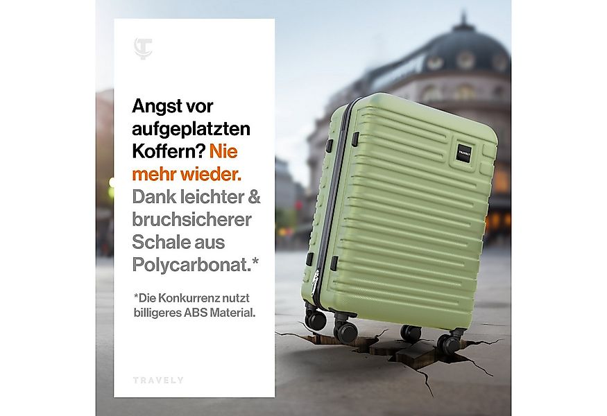 Travely Koffer Polycarbonat Koffer L 67cm - Reisekoffer, Hartschalenkoffer, günstig online kaufen