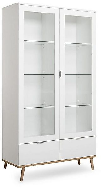 Finori Vitrine Göteborg 54 Weiß, Sonoma Eiche, Modern, Metallgriffe, ABS-Ka günstig online kaufen