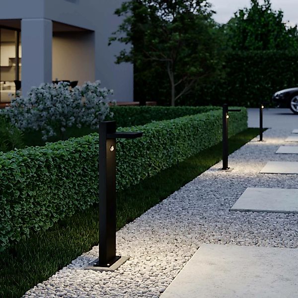 Lucande LED-Pollerleuchte Silvan, 65 cm, Sensor, anthrazit günstig online kaufen