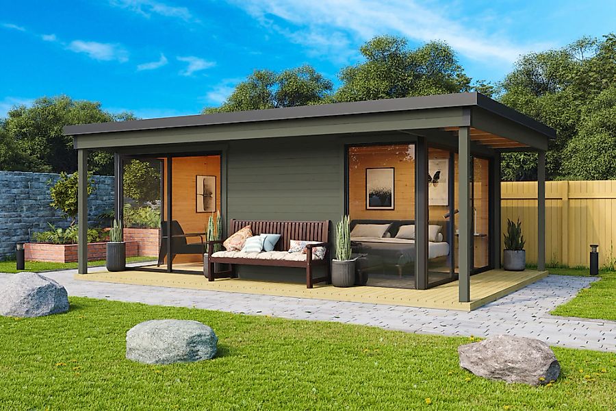 Nordic Holz Gartenhaus "DOMEO 3 LOGGIA" günstig online kaufen