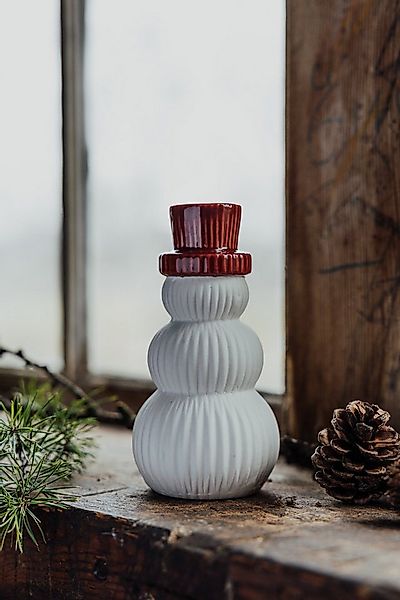 Storefactory Dekoobjekt Schneemann Frank Groß rot/weiß, Dekofigur aus Keram günstig online kaufen