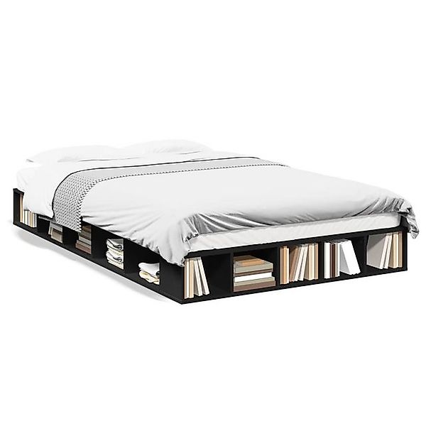 vidaXL Bettgestell, Bettrahmen Schwarz 120x190 cm Holzwerkstoff günstig online kaufen